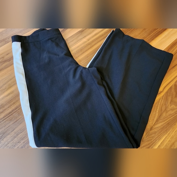 Ella Blue Womens Black Dress Pants with White Stripe, Size L, Good Condition - Picture 3 of 4